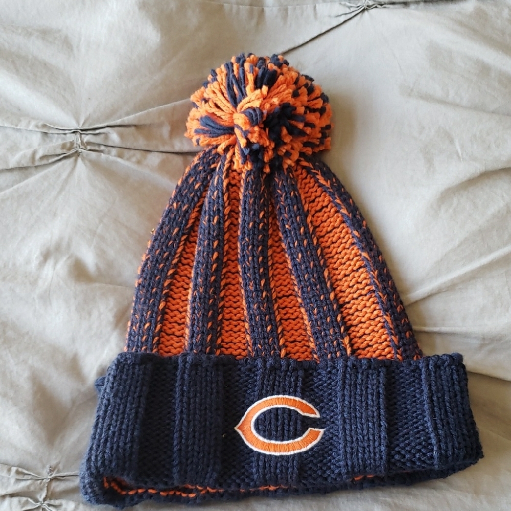 Kids' Navy and Orange Knit Beanie